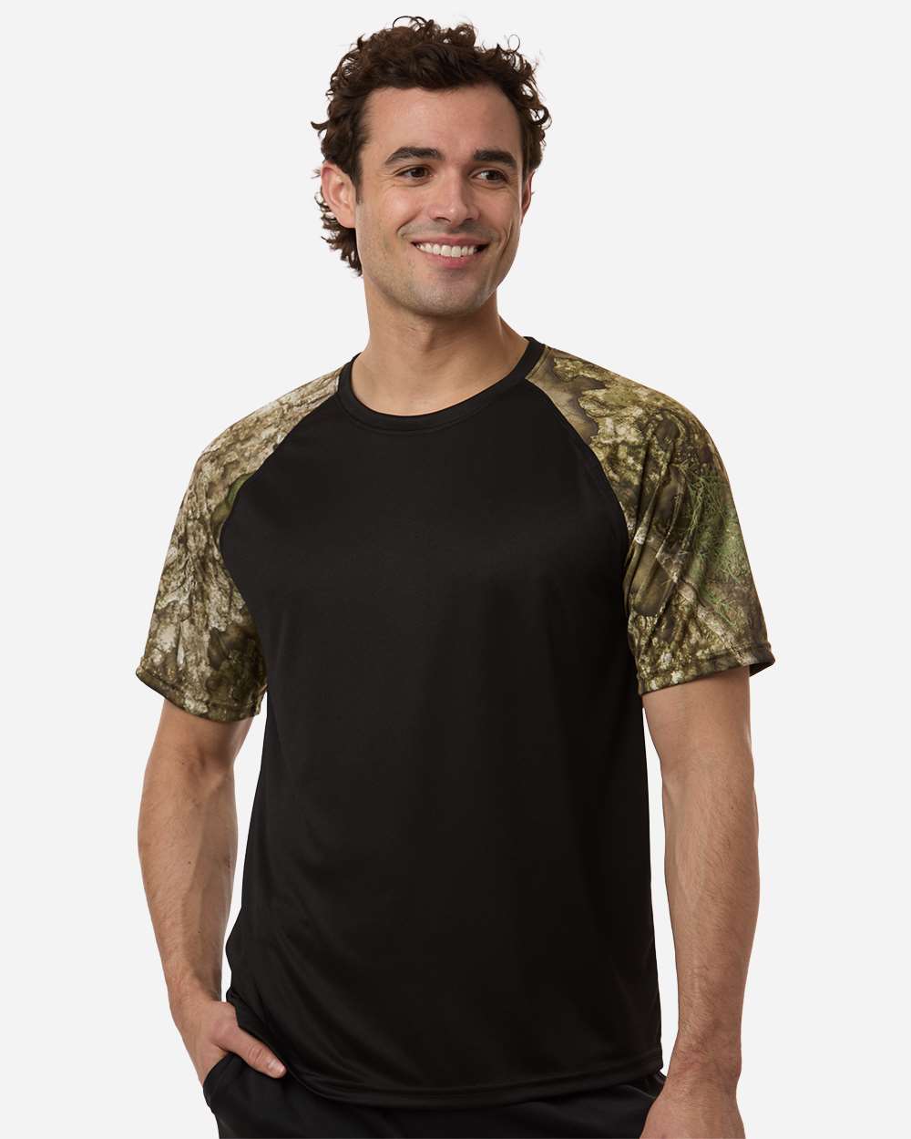 RealTree RT2103 Unisex Realtree® Performance Colorblock T-Shirt Model Shot