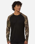 RealTree RT3104 Unisex Realtree® Performance Colorblocked Long Sleeve T-Shirt Model Shot