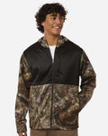RealTree RT5204 Unisex Realtree® Performance Colorblocked Full-Zip Hooded Sweatshirt Model Shot