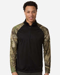 RealTree RT5703 Unisex Realtree® Performance Colorblocked Quarter-Zip Pullover Model Shot