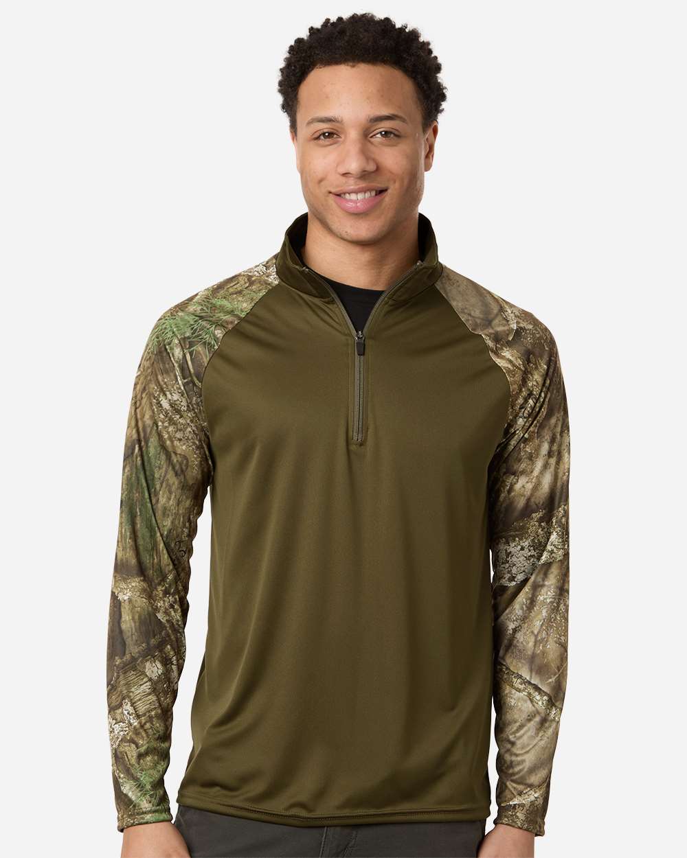 RealTree RT5703 - Unisex Realtree® Performance Colorblocked Quarter-Zip Pullover